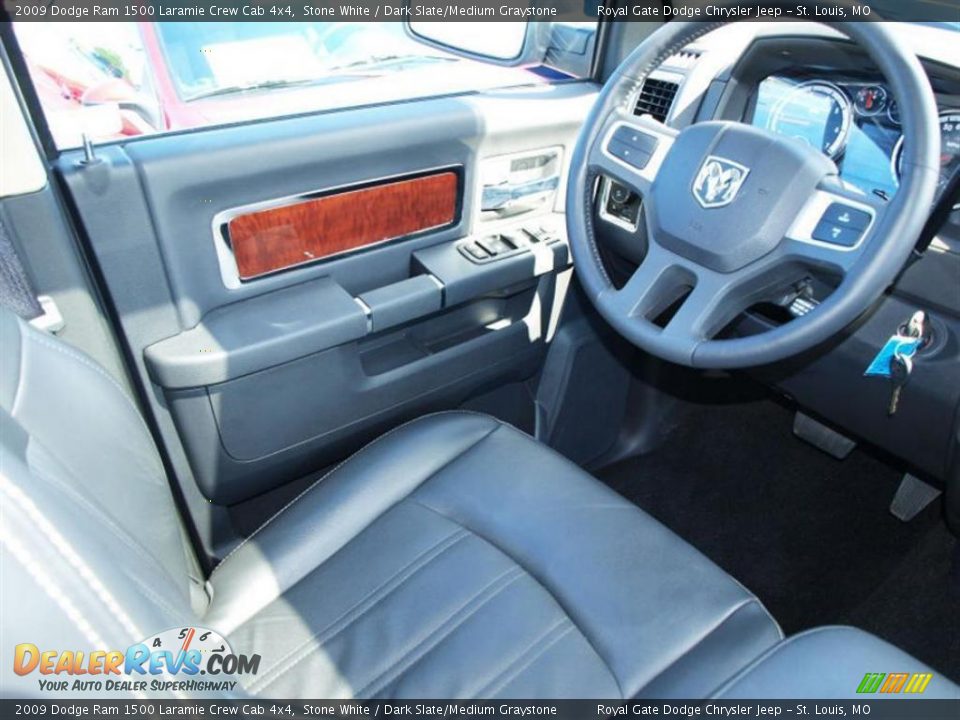 2009 Dodge Ram 1500 Laramie Crew Cab 4x4 Stone White / Dark Slate/Medium Graystone Photo #11