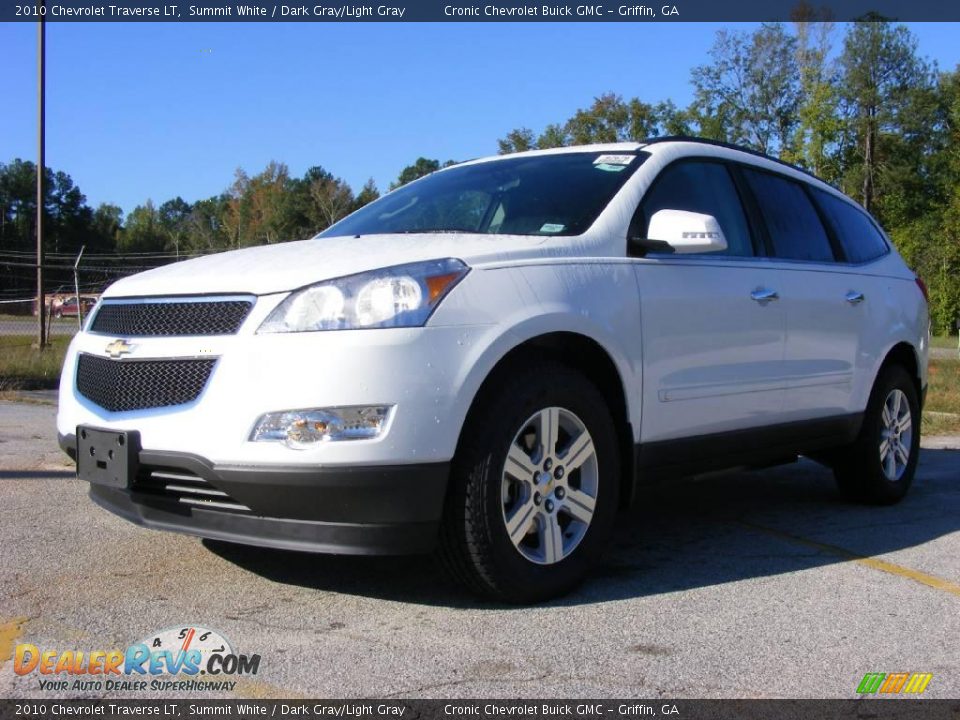 2010 Chevrolet Traverse LT Summit White / Dark Gray/Light Gray Photo #2