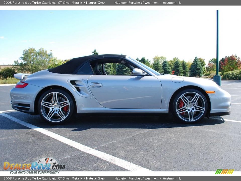 2008 Porsche 911 Turbo Cabriolet GT Silver Metallic / Natural Grey Photo #4