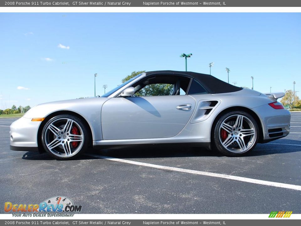 2008 Porsche 911 Turbo Cabriolet GT Silver Metallic / Natural Grey Photo #5
