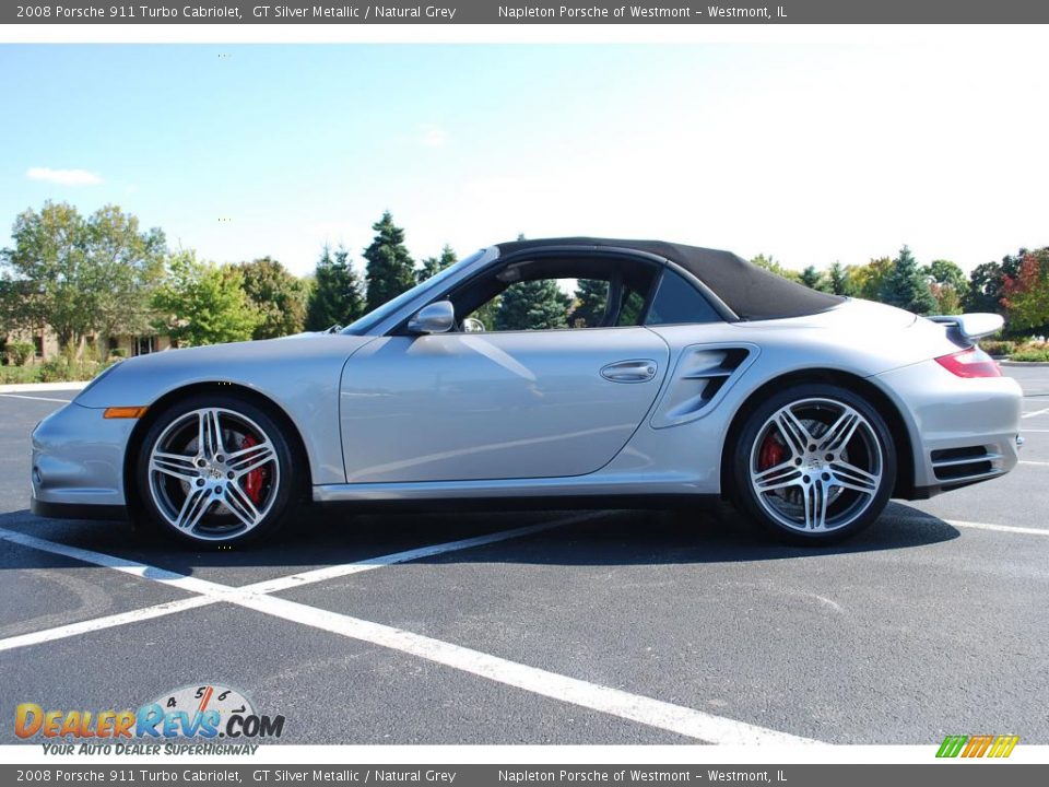 2008 Porsche 911 Turbo Cabriolet GT Silver Metallic / Natural Grey Photo #9