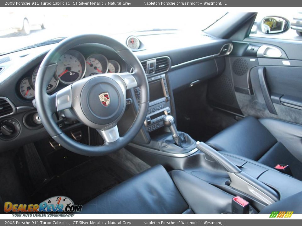 2008 Porsche 911 Turbo Cabriolet GT Silver Metallic / Natural Grey Photo #10
