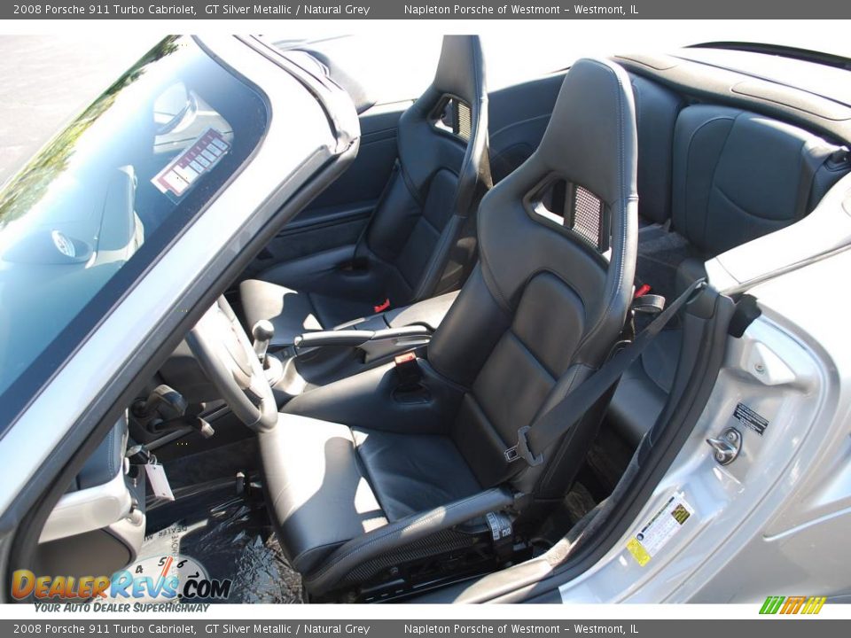 2008 Porsche 911 Turbo Cabriolet GT Silver Metallic / Natural Grey Photo #14