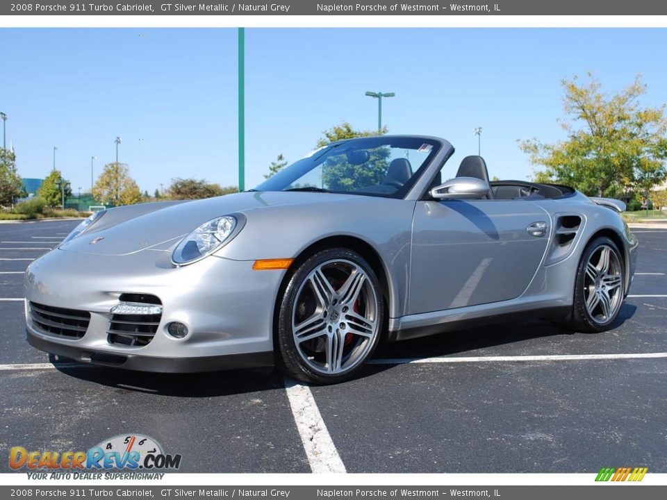 2008 Porsche 911 Turbo Cabriolet GT Silver Metallic / Natural Grey Photo #18