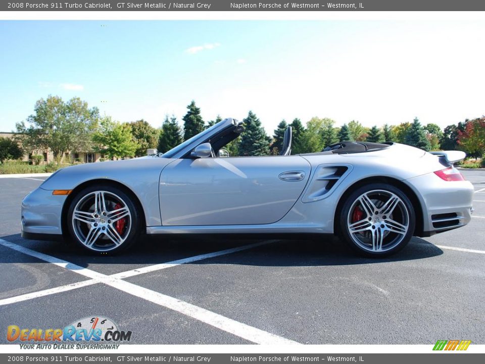 2008 Porsche 911 Turbo Cabriolet GT Silver Metallic / Natural Grey Photo #19