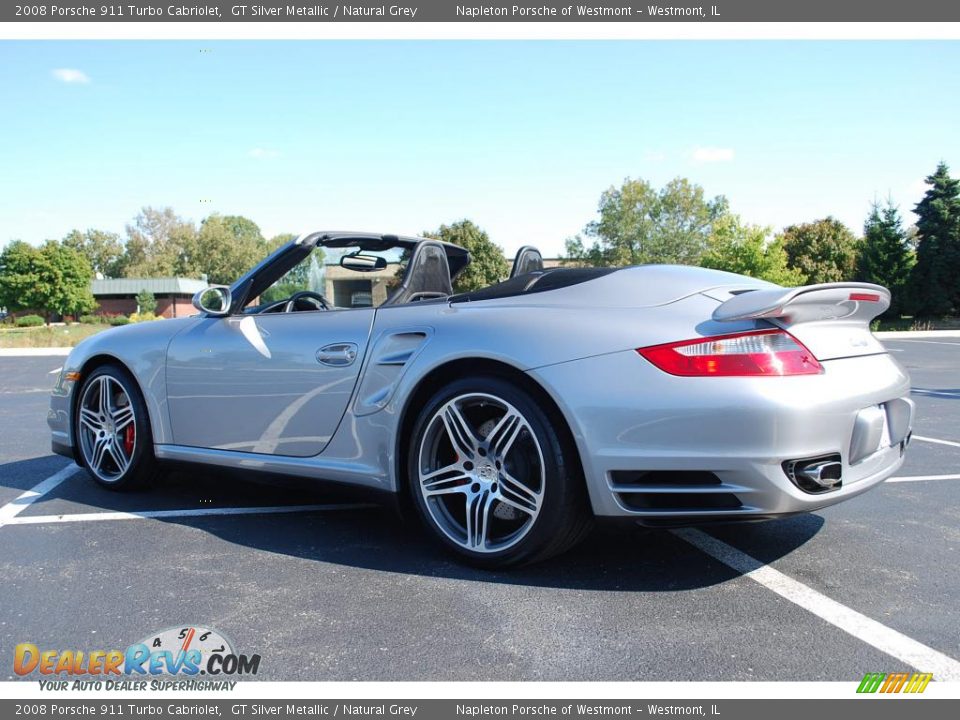 2008 Porsche 911 Turbo Cabriolet GT Silver Metallic / Natural Grey Photo #20