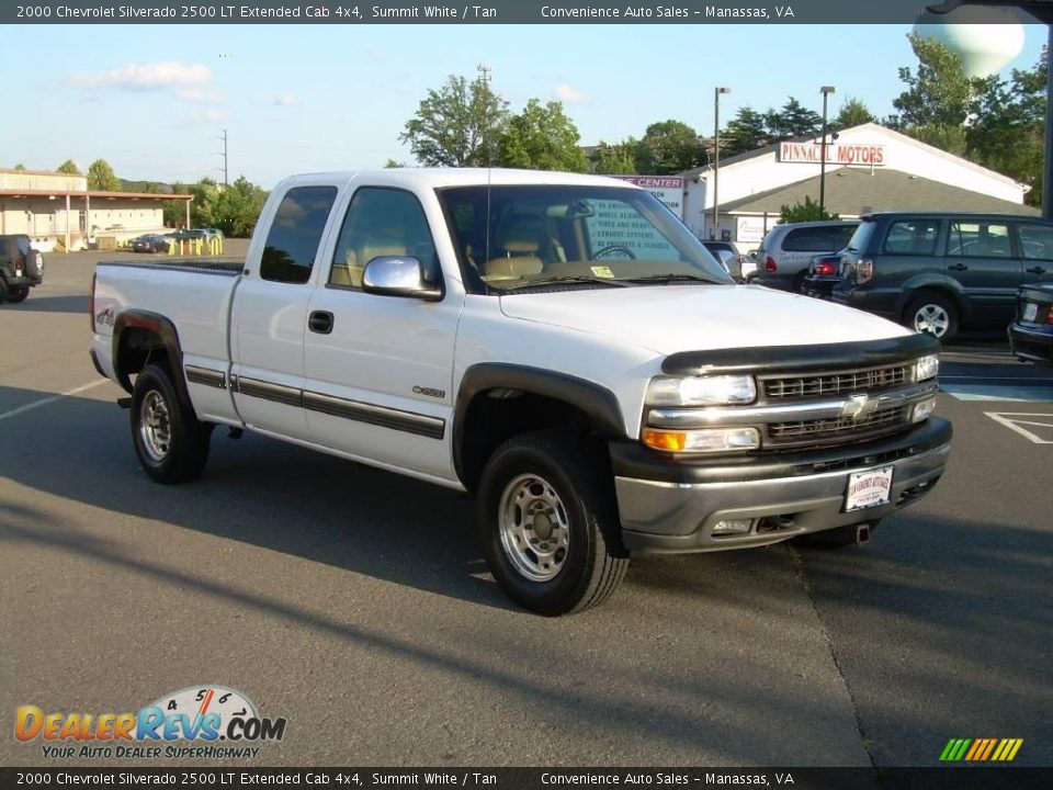 2000 Chevrolet Silverado 2500 LT Extended Cab 4x4 Summit White / Tan Photo #2