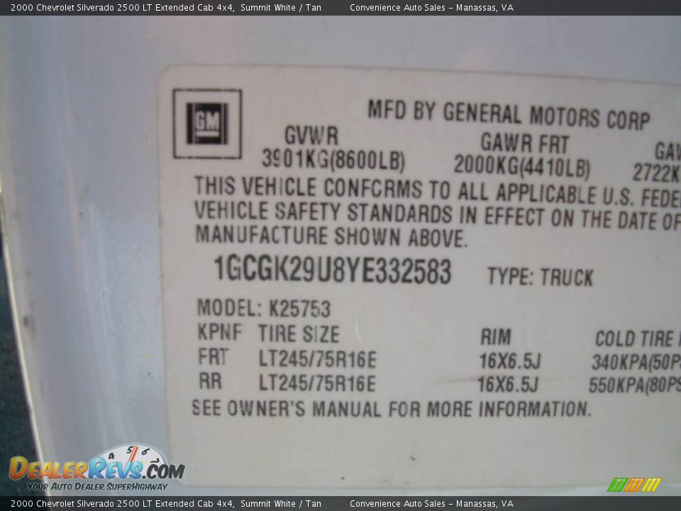 2000 Chevrolet Silverado 2500 LT Extended Cab 4x4 Summit White / Tan Photo #10