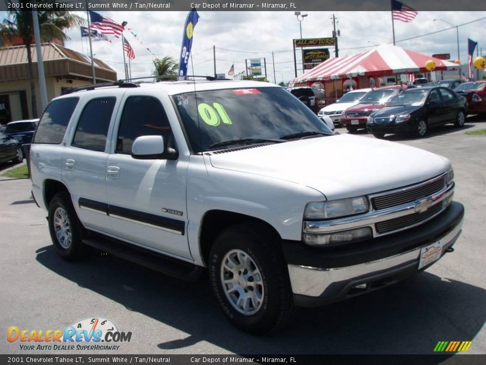 2001 Chevrolet Tahoe LT Summit White / Tan/Neutral Photo #1