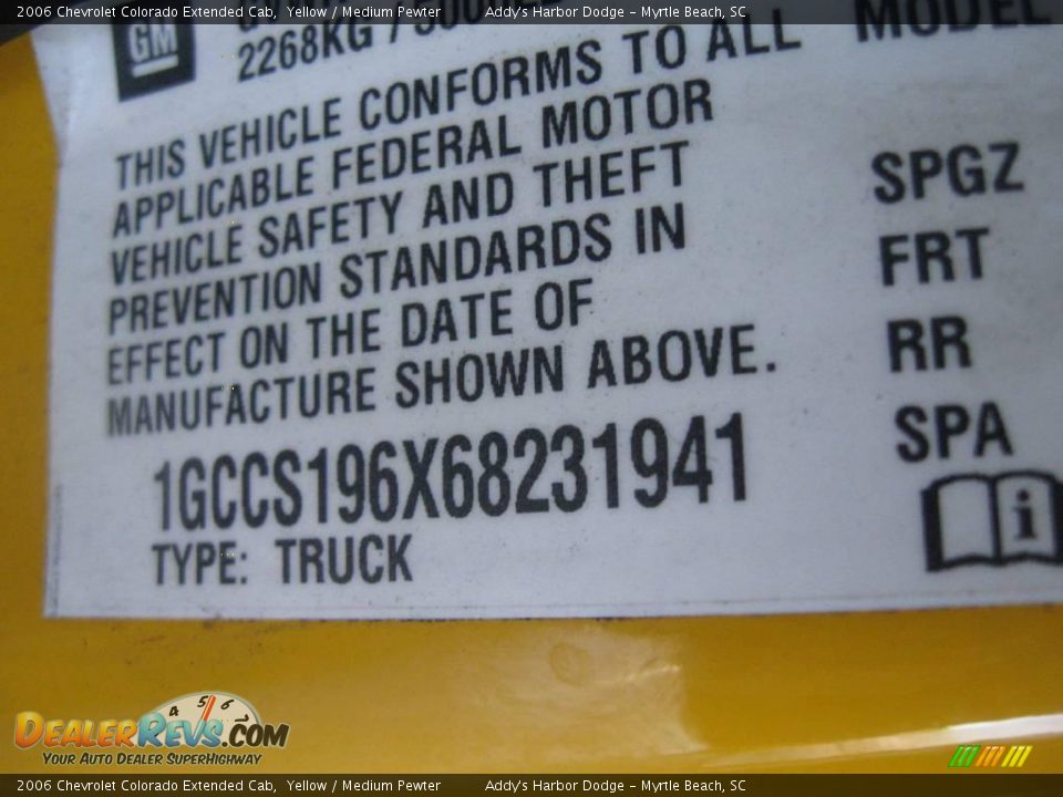 2006 Chevrolet Colorado Extended Cab Yellow / Medium Pewter Photo #23