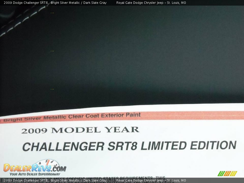 2009 Dodge Challenger SRT8 Bright Silver Metallic / Dark Slate Gray Photo #20