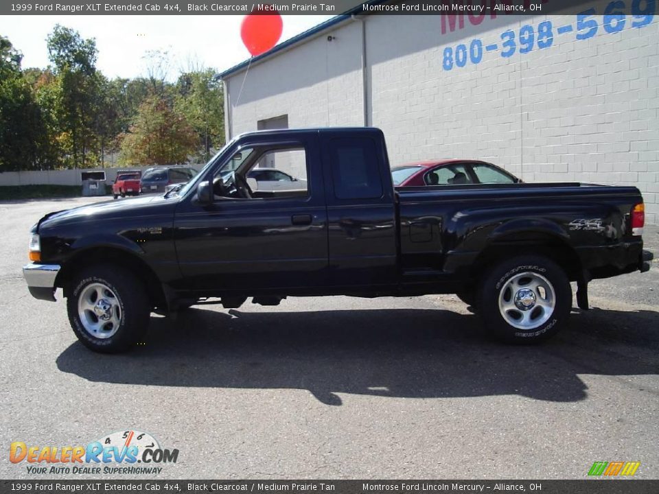 1999 Ford Ranger XLT Extended Cab 4x4 Black Clearcoat / Medium Prairie Tan Photo #2