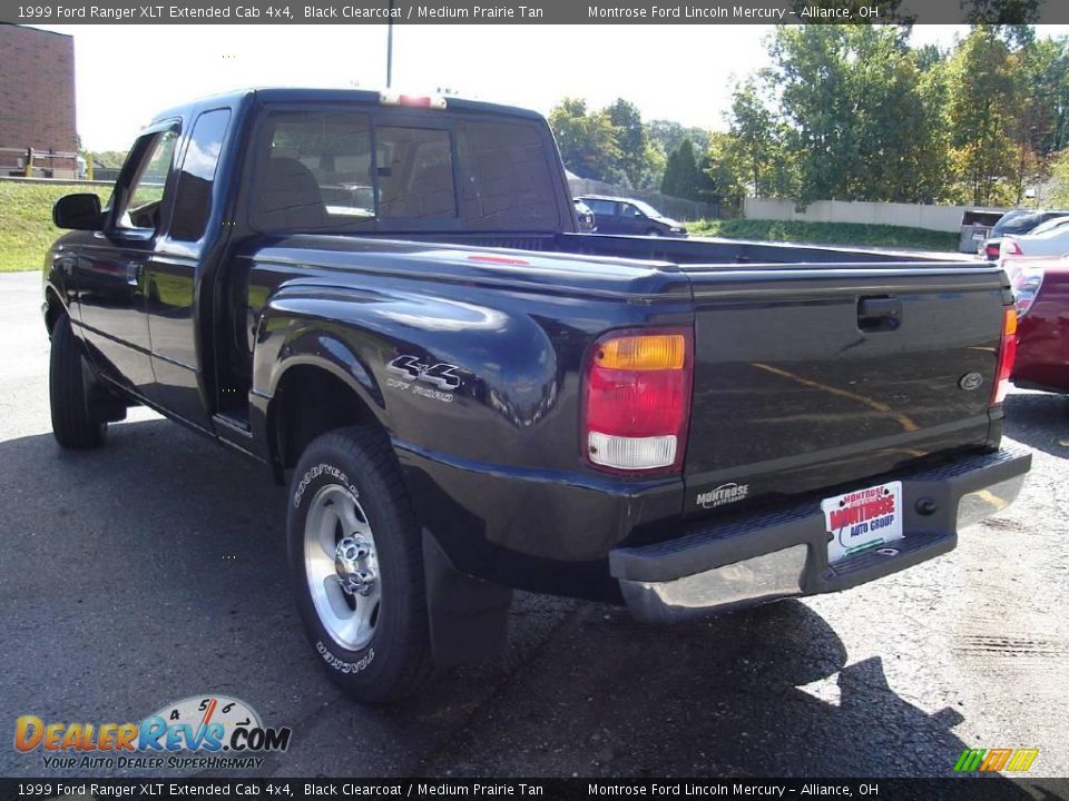 1999 Ford Ranger XLT Extended Cab 4x4 Black Clearcoat / Medium Prairie Tan Photo #3