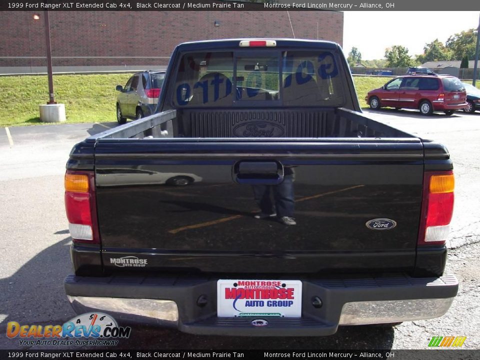 1999 Ford Ranger XLT Extended Cab 4x4 Black Clearcoat / Medium Prairie Tan Photo #4