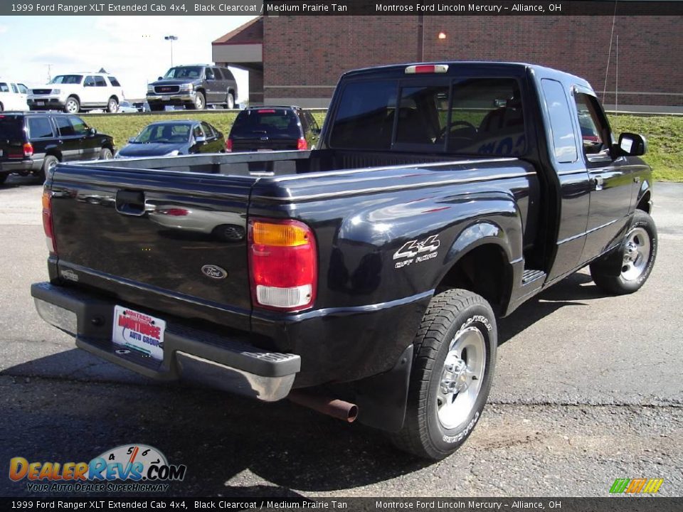 1999 Ford Ranger XLT Extended Cab 4x4 Black Clearcoat / Medium Prairie Tan Photo #5