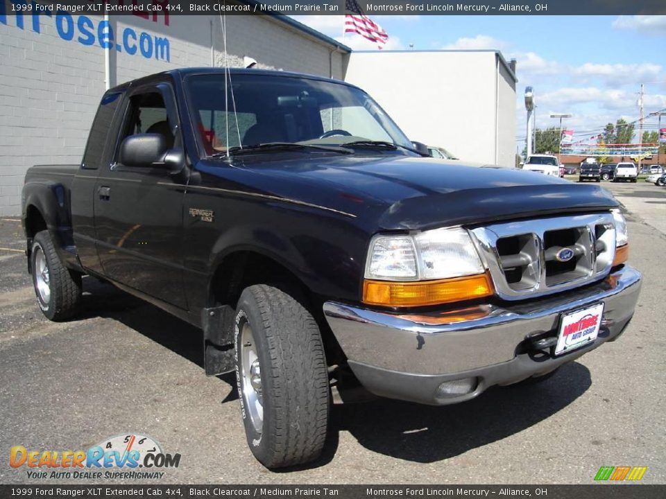 1999 Ford Ranger XLT Extended Cab 4x4 Black Clearcoat / Medium Prairie Tan Photo #7