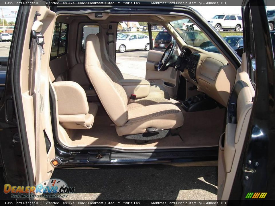 1999 Ford Ranger XLT Extended Cab 4x4 Black Clearcoat / Medium Prairie Tan Photo #18