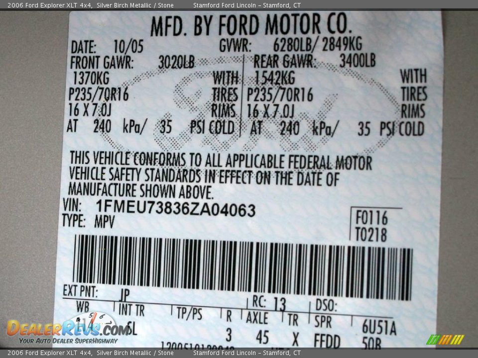 2006 Ford Explorer XLT 4x4 Silver Birch Metallic / Stone Photo #19