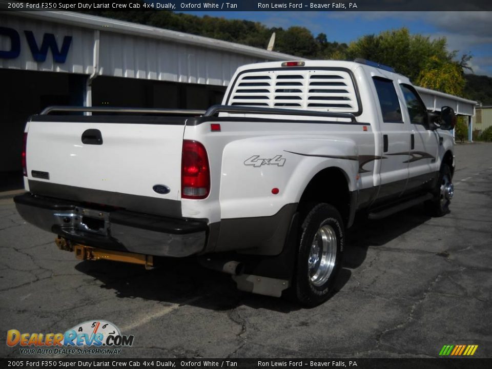 2005 Ford F350 Super Duty Lariat Crew Cab 4x4 Dually Oxford White / Tan Photo #2