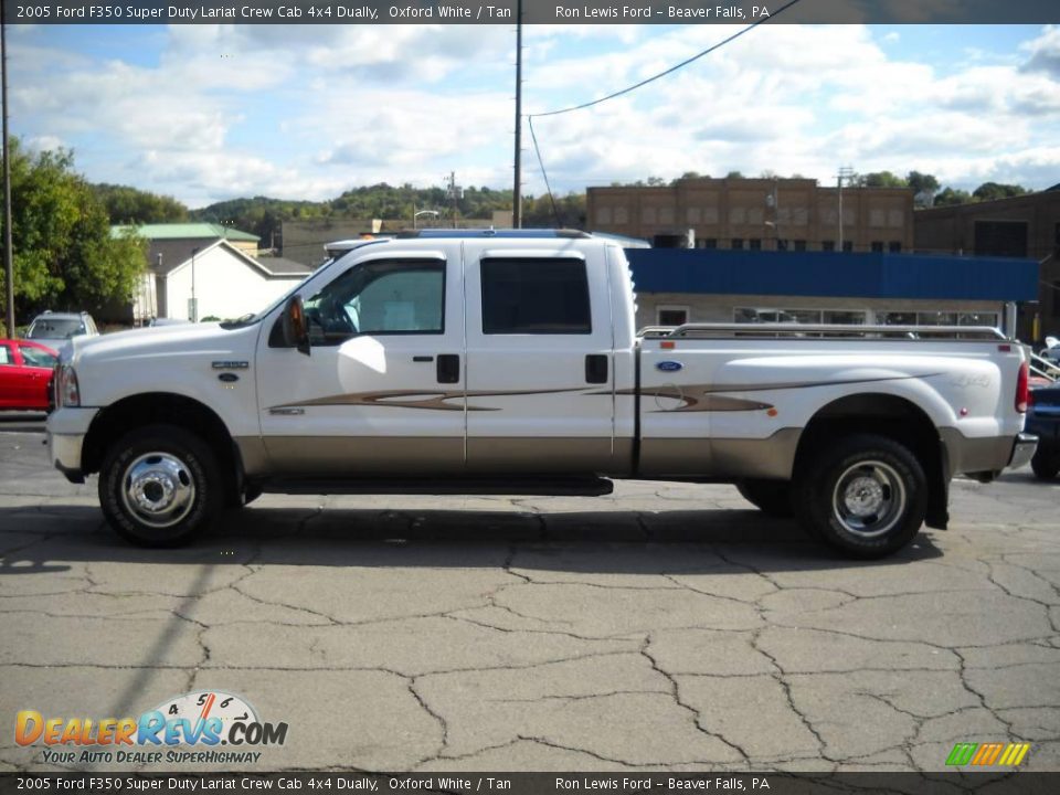 2005 Ford F350 Super Duty Lariat Crew Cab 4x4 Dually Oxford White / Tan Photo #5
