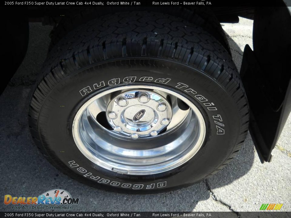 2005 Ford F350 Super Duty Lariat Crew Cab 4x4 Dually Oxford White / Tan Photo #13