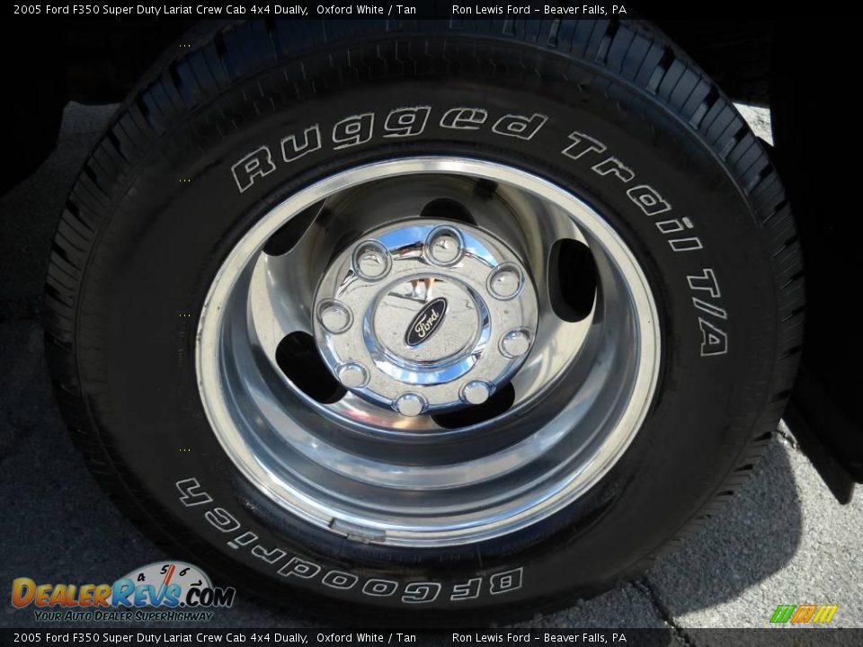2005 Ford F350 Super Duty Lariat Crew Cab 4x4 Dually Oxford White / Tan Photo #14