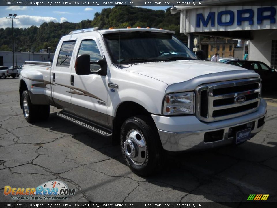 2005 Ford F350 Super Duty Lariat Crew Cab 4x4 Dually Oxford White / Tan Photo #20