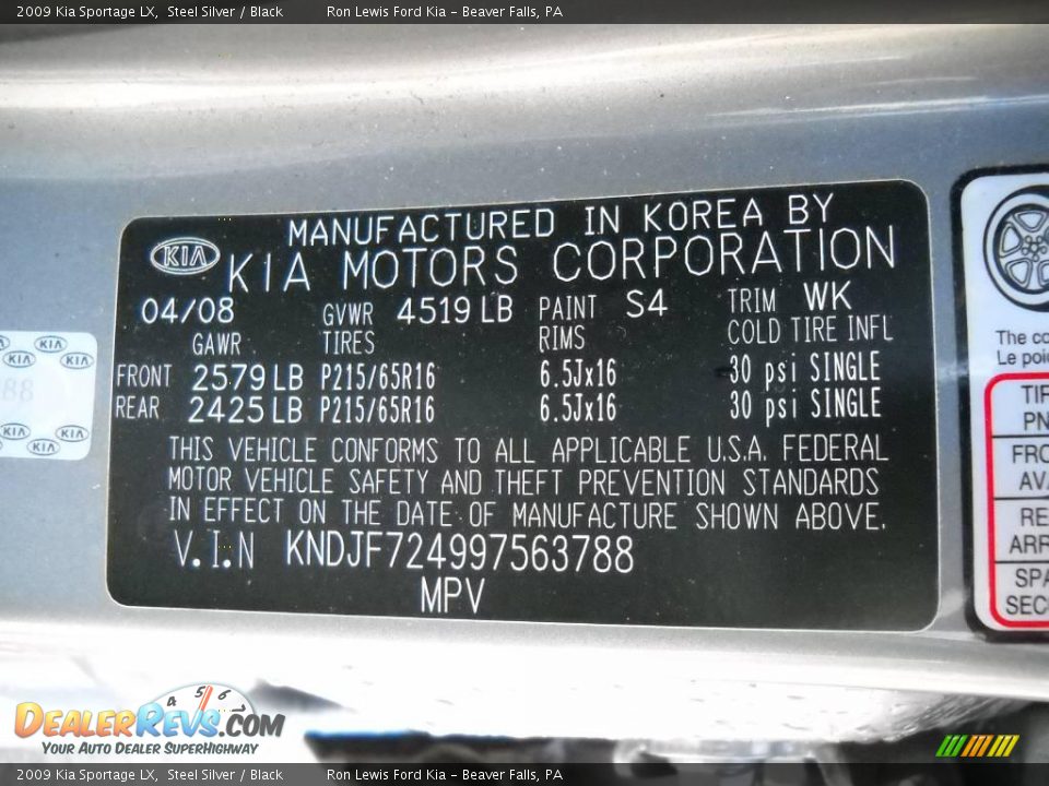 2009 Kia Sportage LX Steel Silver / Black Photo #9