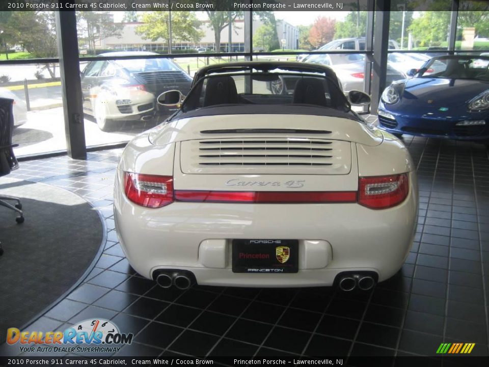 2010 Porsche 911 Carrera 4S Cabriolet Cream White / Cocoa Brown Photo #4