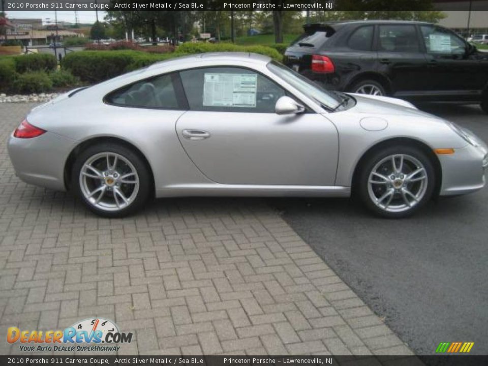 2010 Porsche 911 Carrera Coupe Arctic Silver Metallic / Sea Blue Photo #3