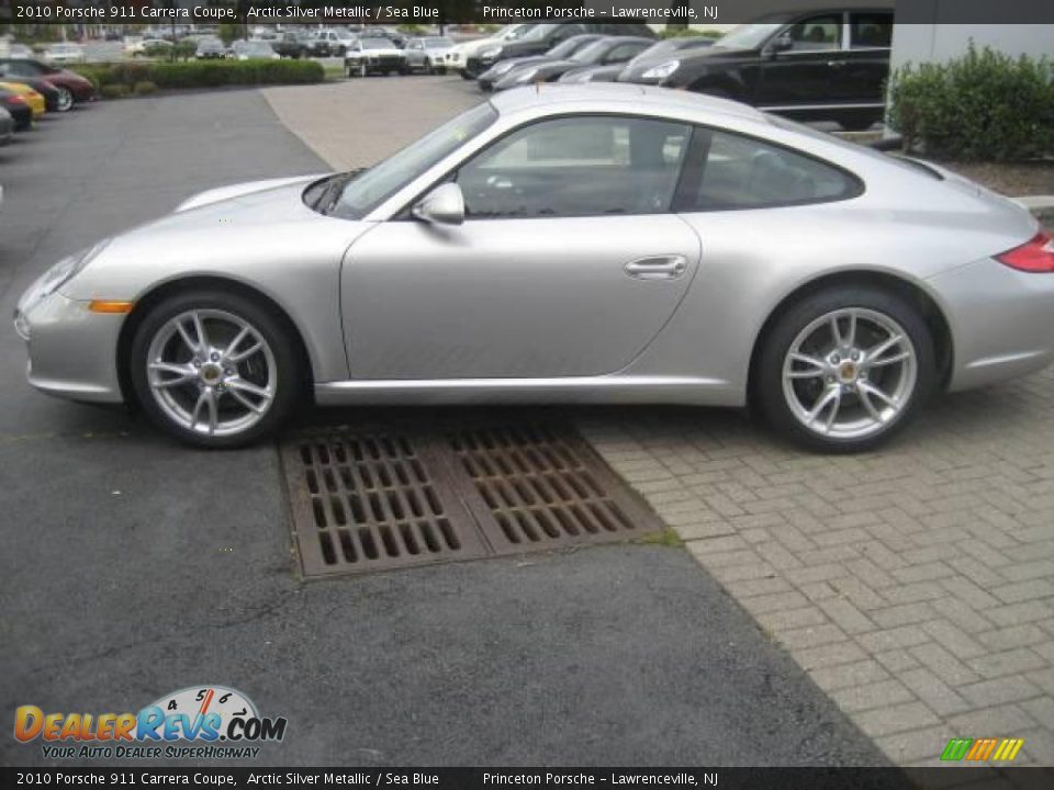2010 Porsche 911 Carrera Coupe Arctic Silver Metallic / Sea Blue Photo #7