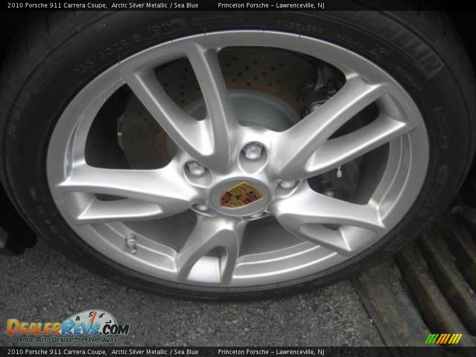 2010 Porsche 911 Carrera Coupe Arctic Silver Metallic / Sea Blue Photo #9