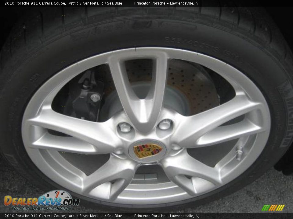 2010 Porsche 911 Carrera Coupe Arctic Silver Metallic / Sea Blue Photo #10