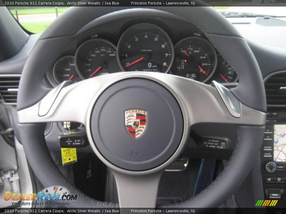 2010 Porsche 911 Carrera Coupe Arctic Silver Metallic / Sea Blue Photo #20