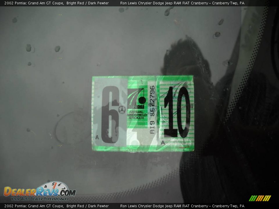 2002 Pontiac Grand Am GT Coupe Bright Red / Dark Pewter Photo #14