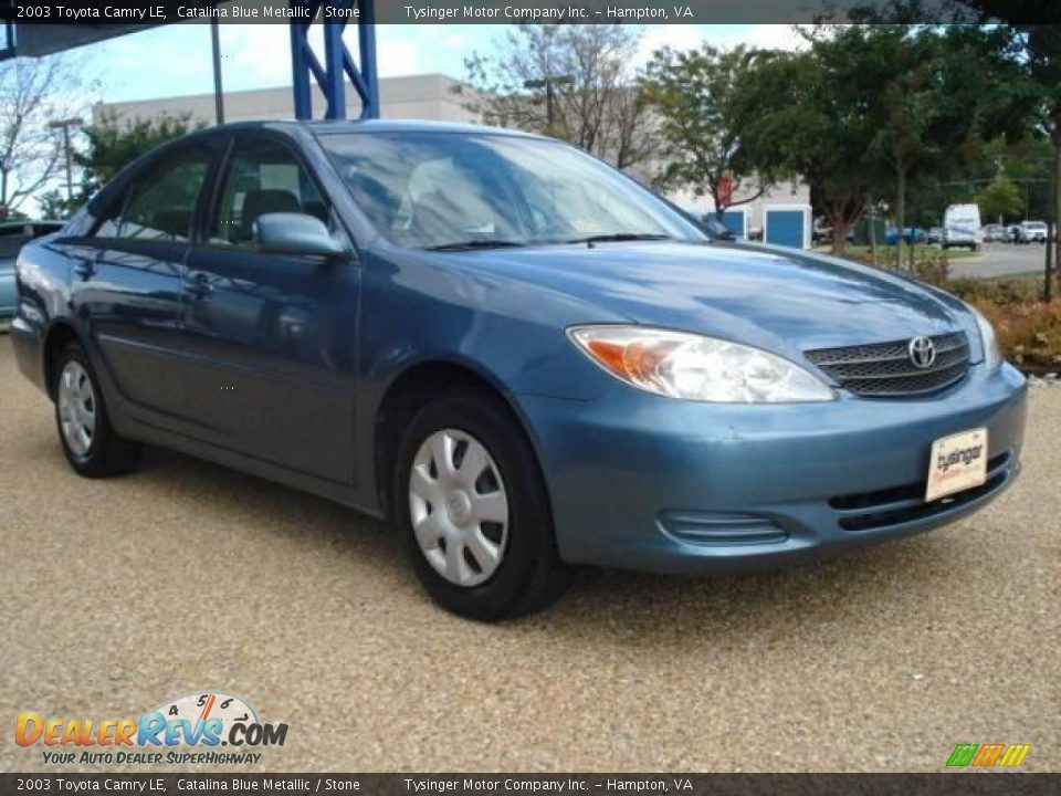 2003 Toyota Camry LE Catalina Blue Metallic / Stone Photo #8