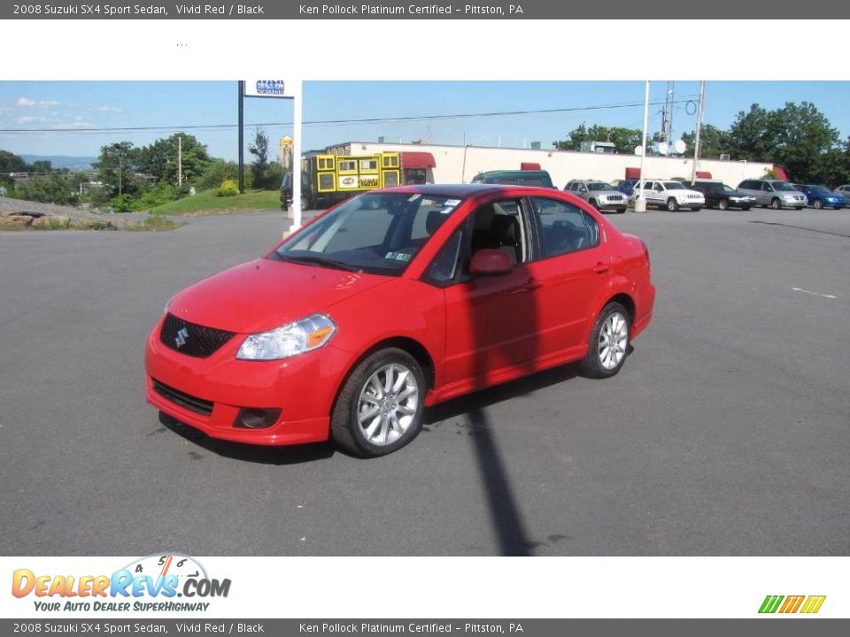 2008 Suzuki SX4 Sport Sedan Vivid Red / Black Photo #1