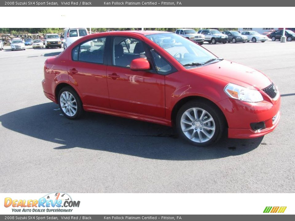 2008 Suzuki SX4 Sport Sedan Vivid Red / Black Photo #5