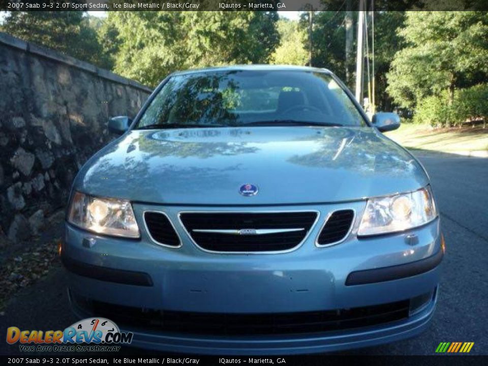 2007 Saab 9-3 2.0T Sport Sedan Ice Blue Metallic / Black/Gray Photo #3