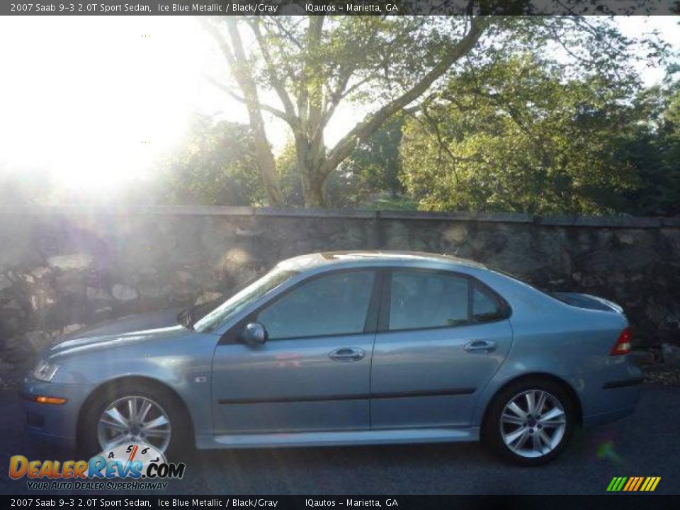 2007 Saab 9-3 2.0T Sport Sedan Ice Blue Metallic / Black/Gray Photo #5