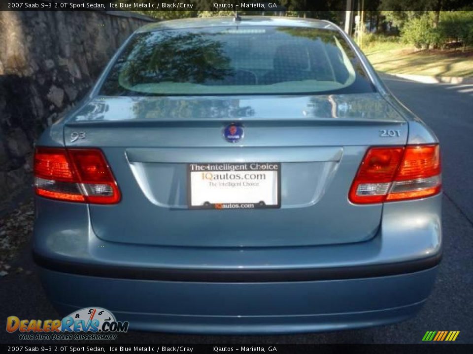 2007 Saab 9-3 2.0T Sport Sedan Ice Blue Metallic / Black/Gray Photo #6