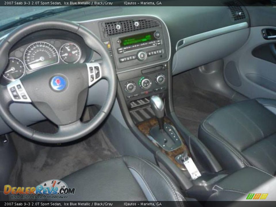 2007 Saab 9-3 2.0T Sport Sedan Ice Blue Metallic / Black/Gray Photo #7