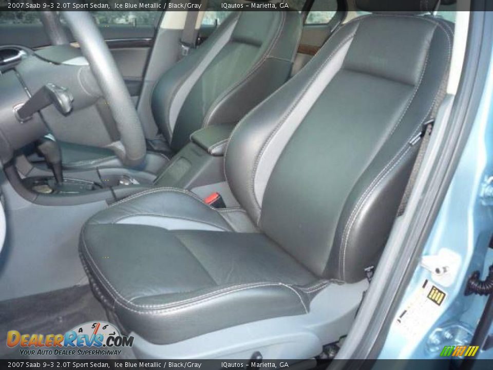 2007 Saab 9-3 2.0T Sport Sedan Ice Blue Metallic / Black/Gray Photo #8