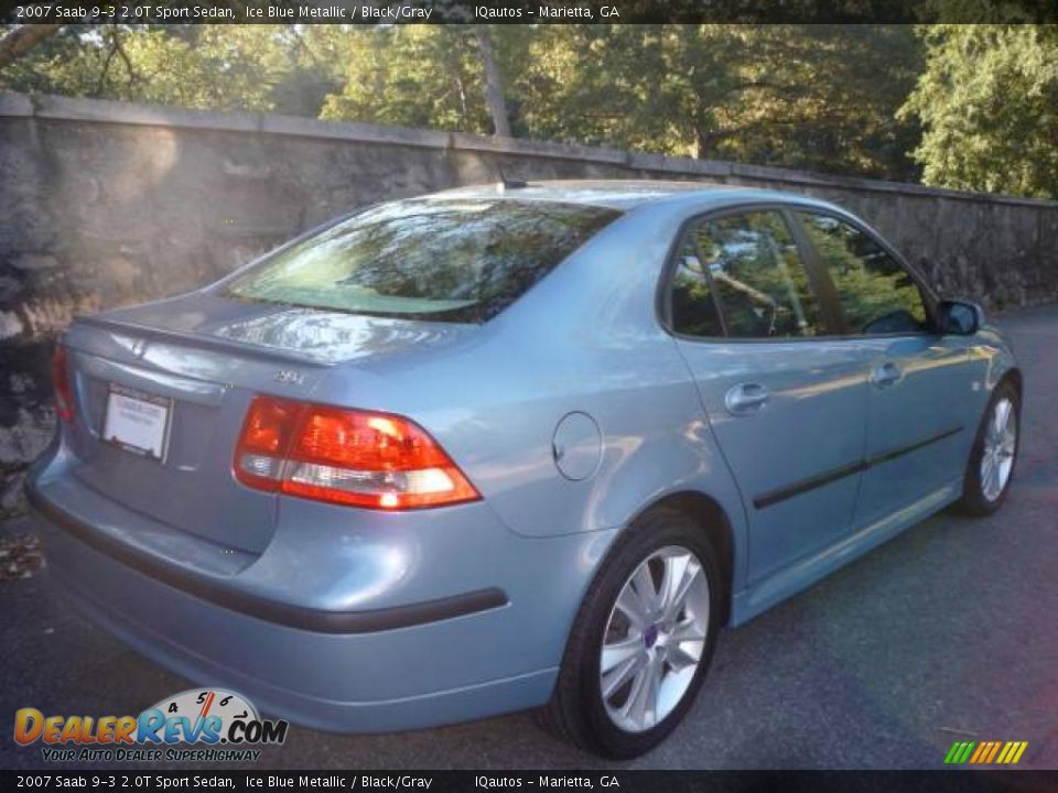 2007 Saab 9-3 2.0T Sport Sedan Ice Blue Metallic / Black/Gray Photo #10
