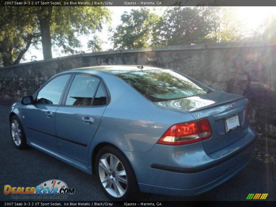 2007 Saab 9-3 2.0T Sport Sedan Ice Blue Metallic / Black/Gray Photo #11