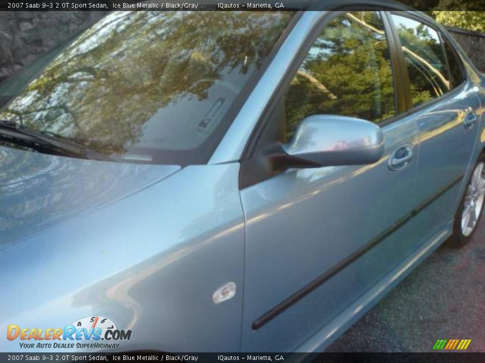 2007 Saab 9-3 2.0T Sport Sedan Ice Blue Metallic / Black/Gray Photo #12