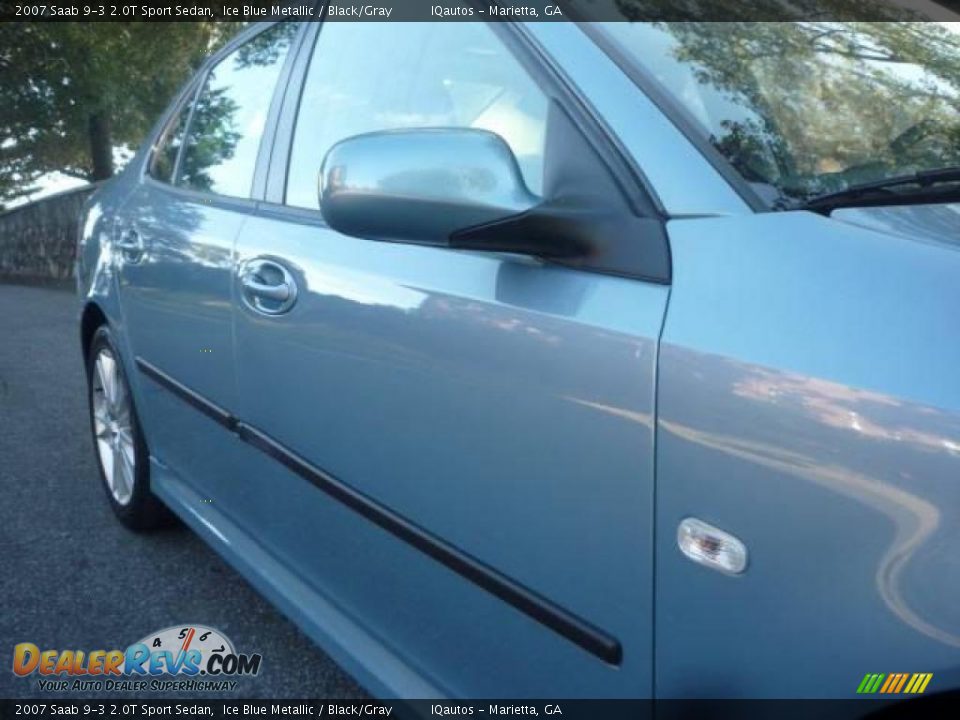2007 Saab 9-3 2.0T Sport Sedan Ice Blue Metallic / Black/Gray Photo #13