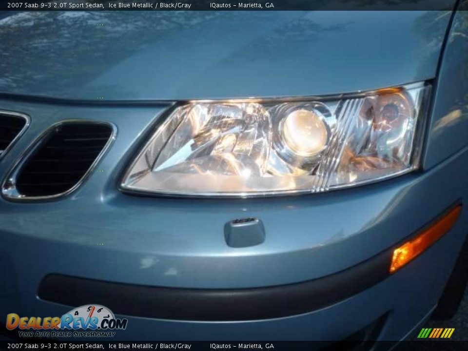 2007 Saab 9-3 2.0T Sport Sedan Ice Blue Metallic / Black/Gray Photo #14
