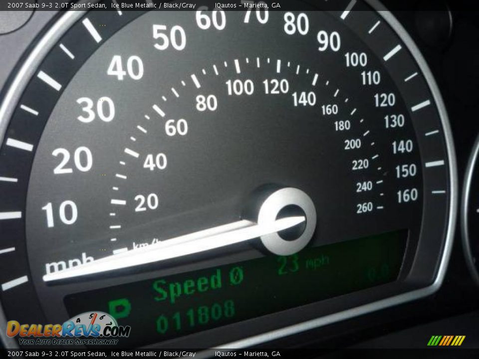 2007 Saab 9-3 2.0T Sport Sedan Ice Blue Metallic / Black/Gray Photo #17
