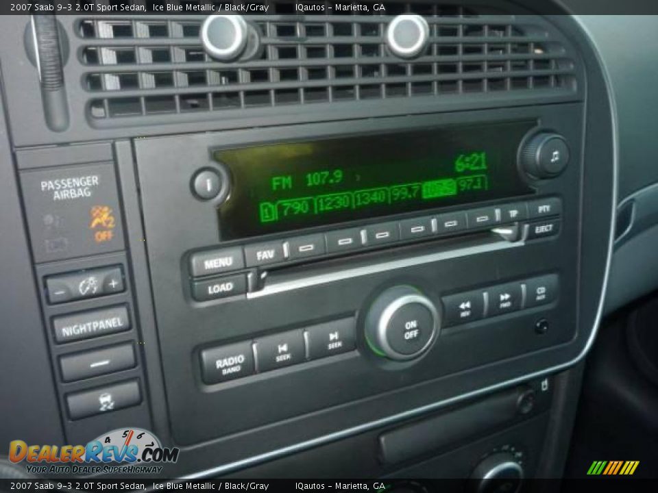 2007 Saab 9-3 2.0T Sport Sedan Ice Blue Metallic / Black/Gray Photo #19